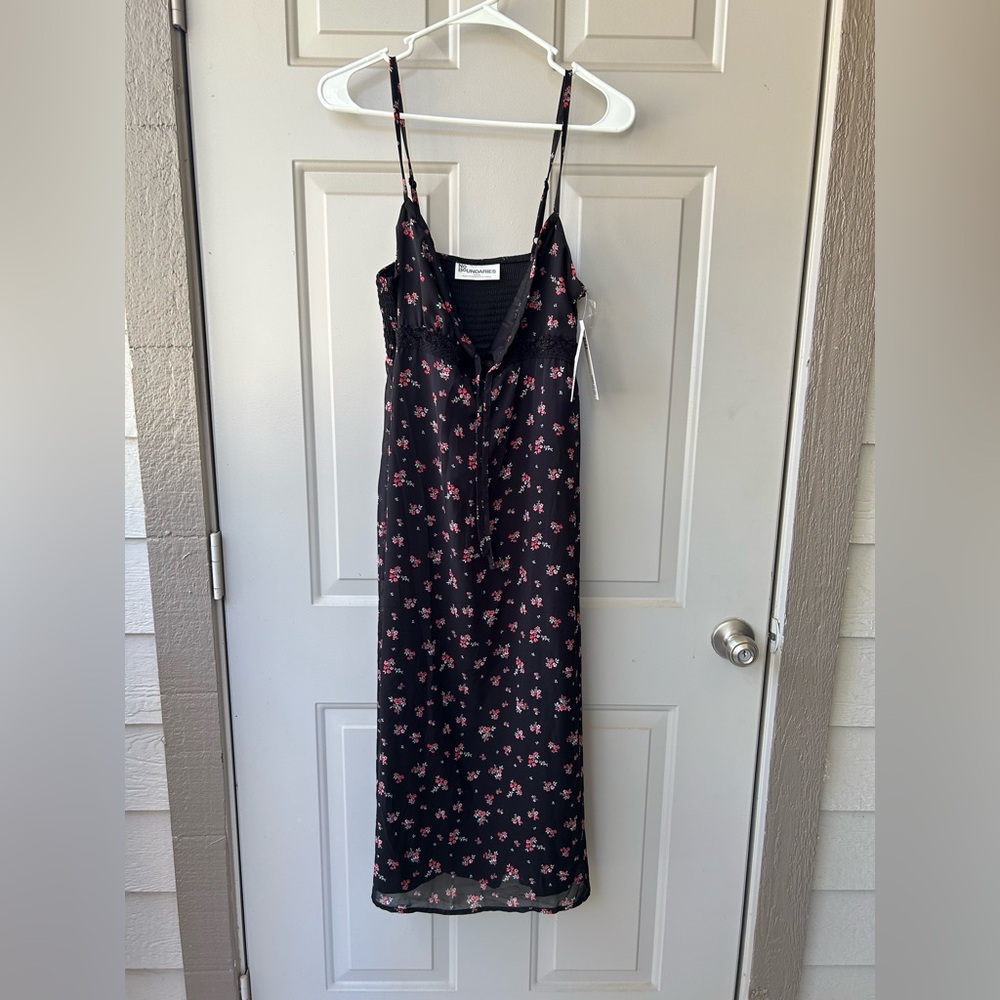 No Boundaries Floral Maxi Black Dress